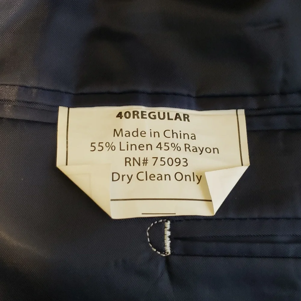 Linea Uomo Men's Rayon Linen‎ Blend Navy Blue Jacket